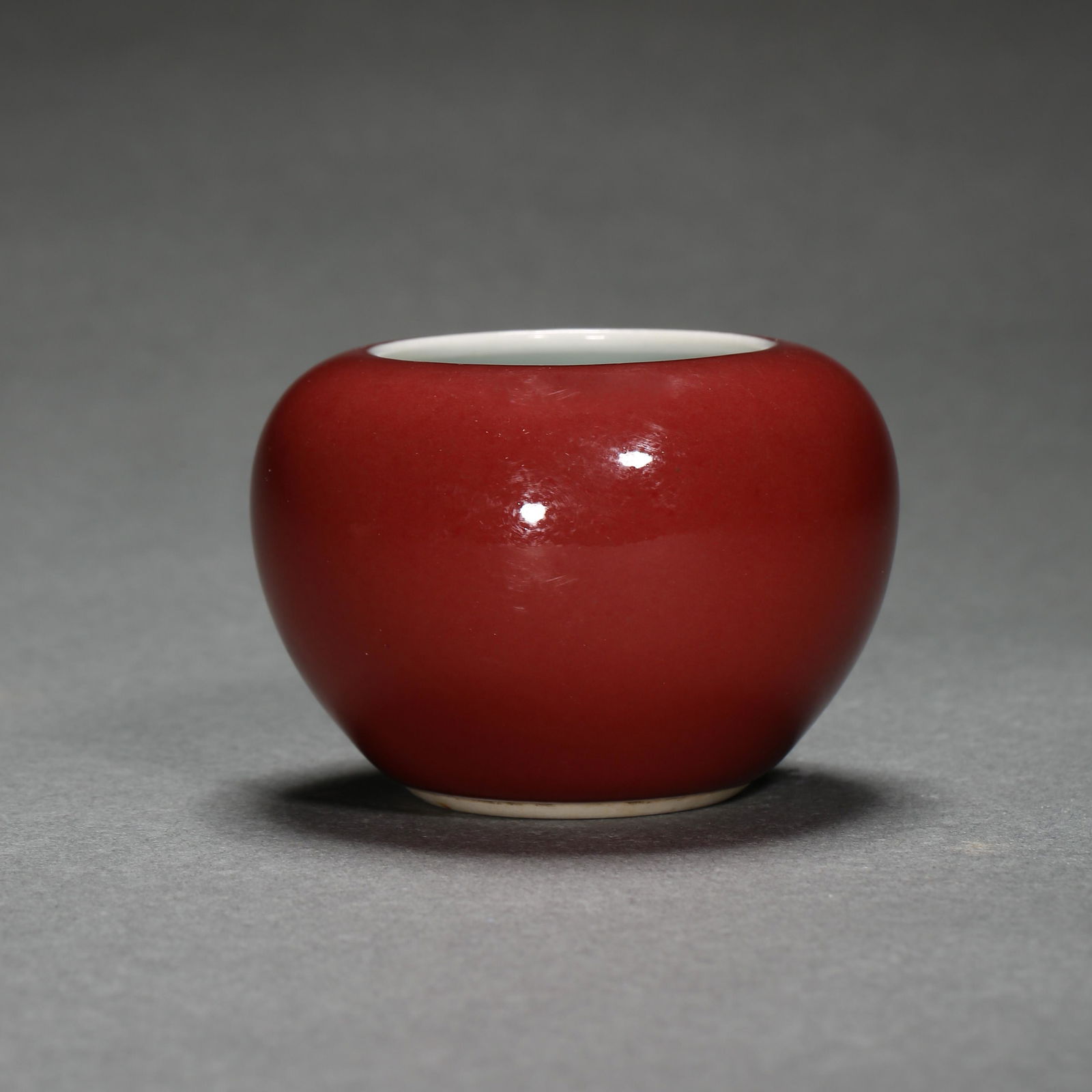 QIANLONG RED GLAZED BRUSH WASHER, QING DYNASTY, CHINA (1 of 6)