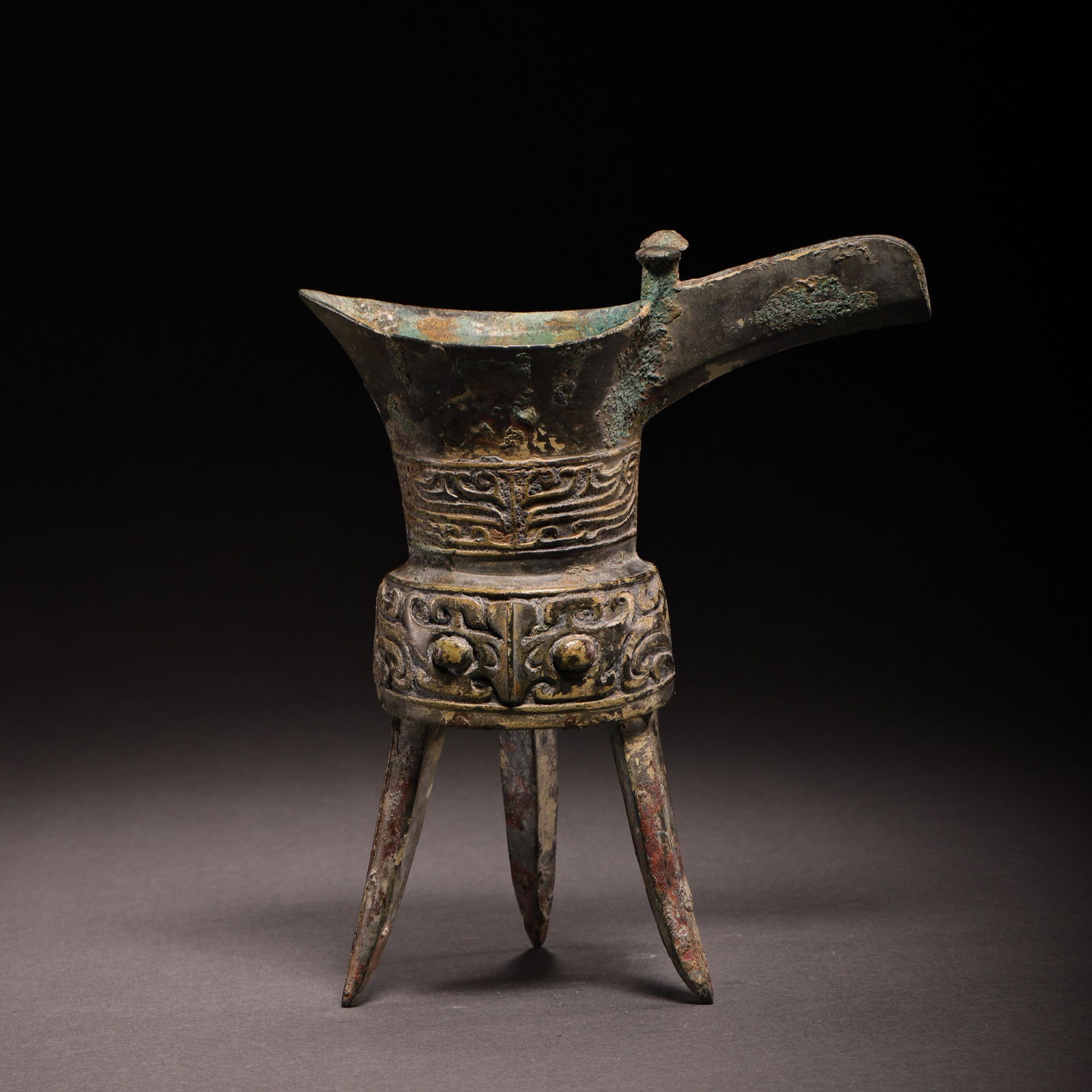ANCIENT CHINESE BRONZE JUE CUP (1 of 10)