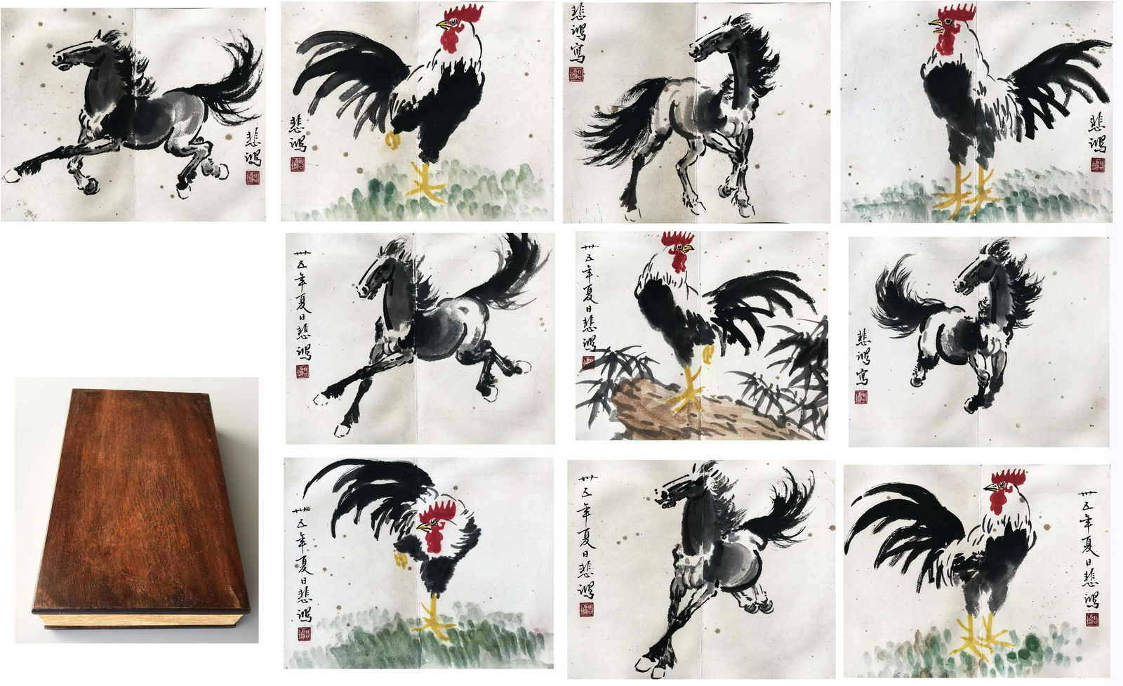 CHINESE PAINTING AND CALLIGRAPHY ALBUM, XU BEIHONG (1 of 14)
