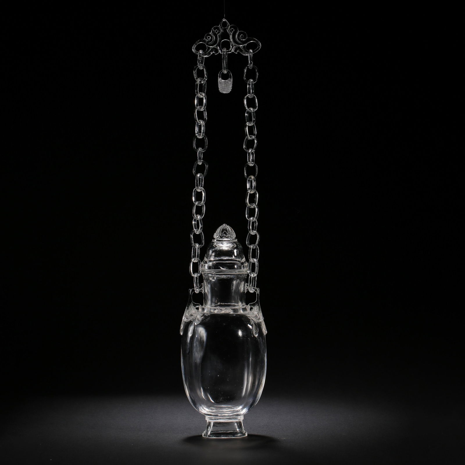 CHINESE QING DYNASTY CRYSTAL CHAIN BOTTLE (1 of 9)
