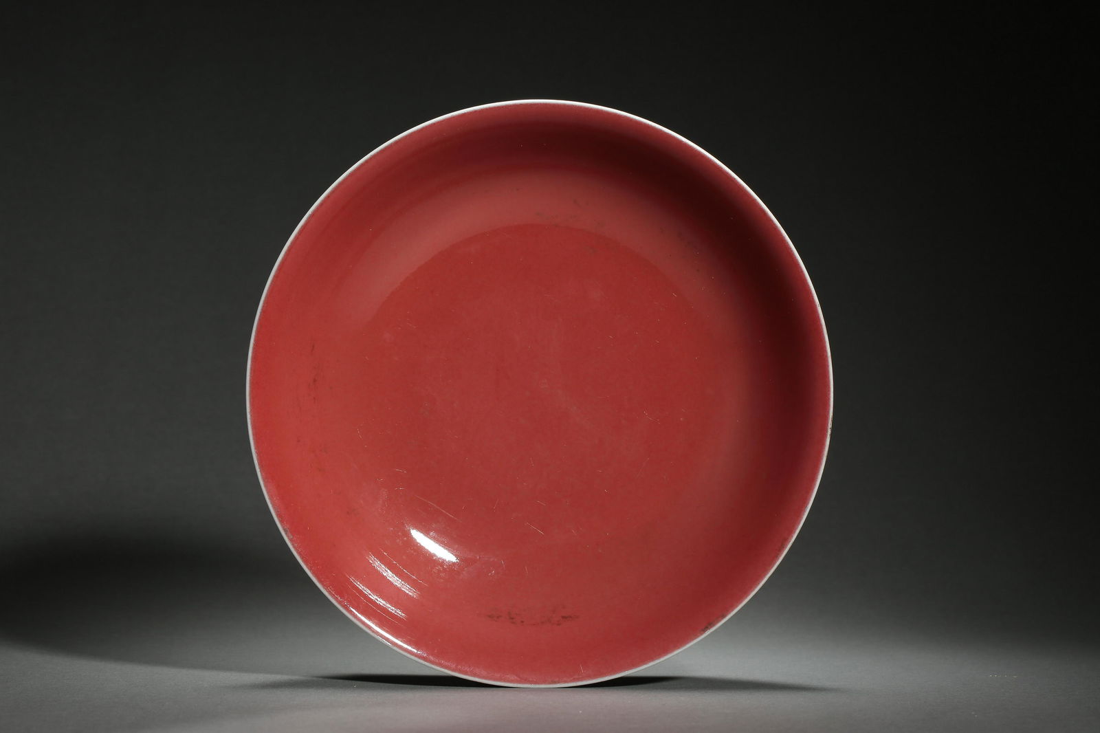 QING DYNASTY, CHINESE RED GLAZED PLATE (1 of 8)