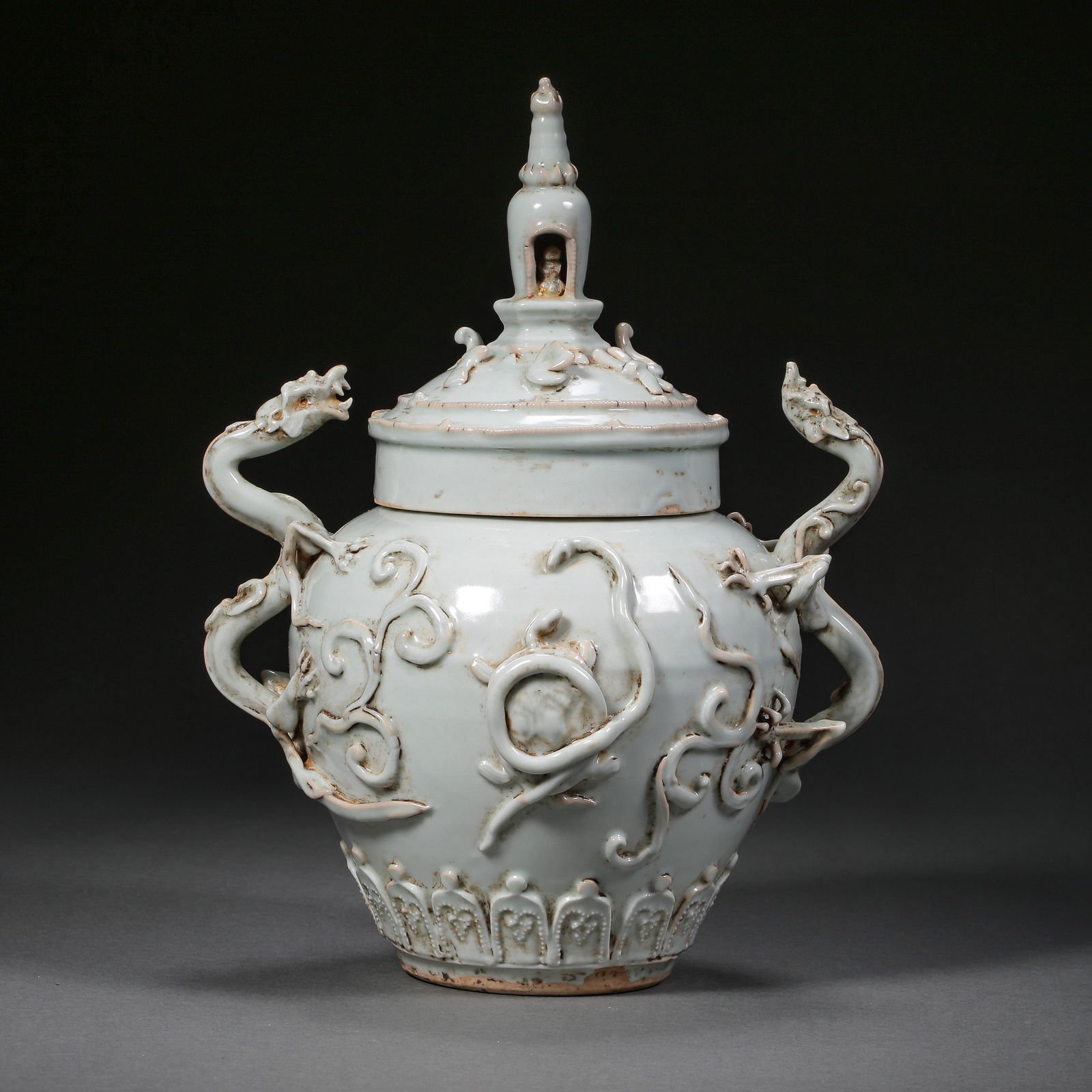 12TH CENTURYYUAN DYNASTY, SKY CELADON GLAZED DOUBLE (1 of 14)