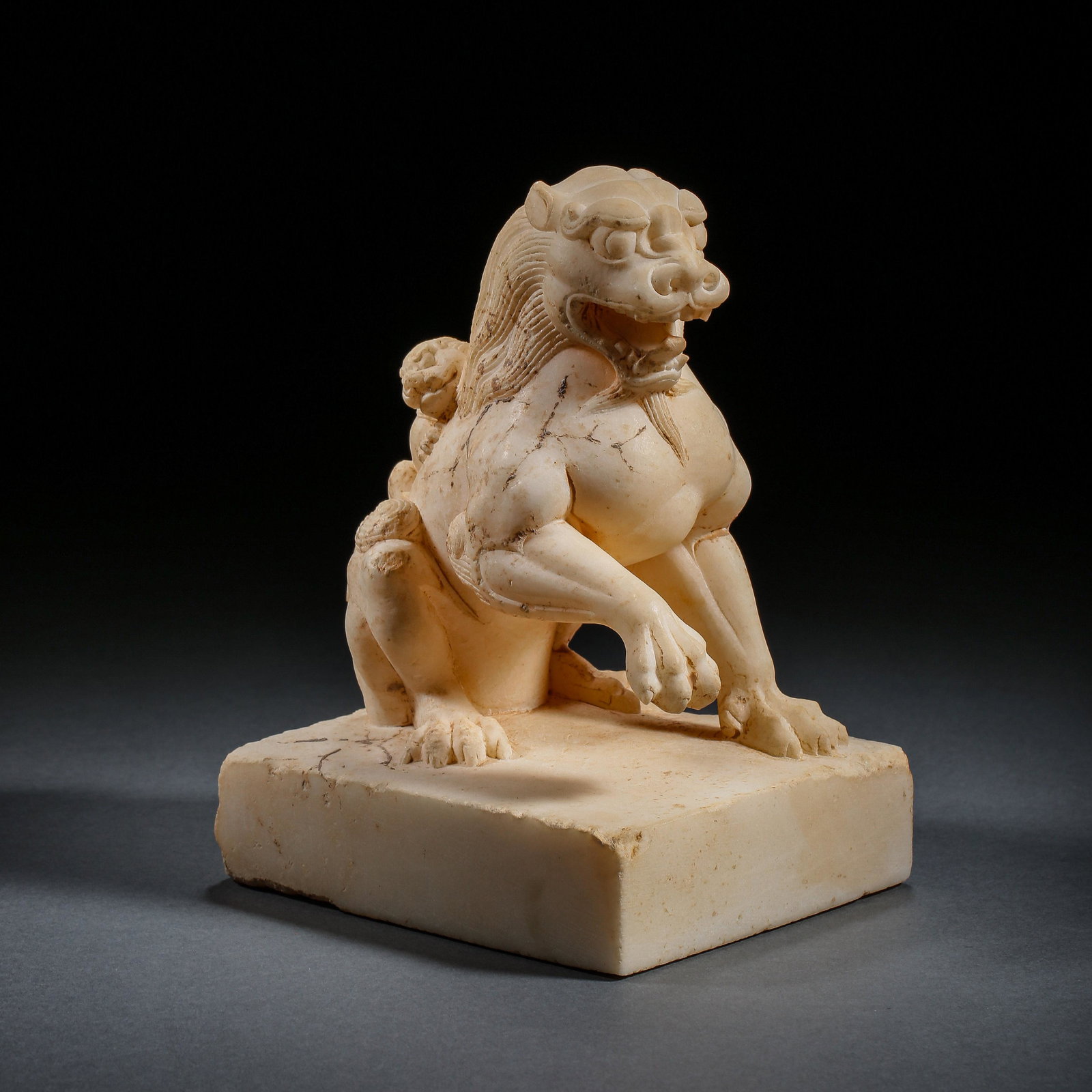 WHITE MARBLE CARVED STONE BEASTS, TANG DYNASTY, CHINA (1 of 10)