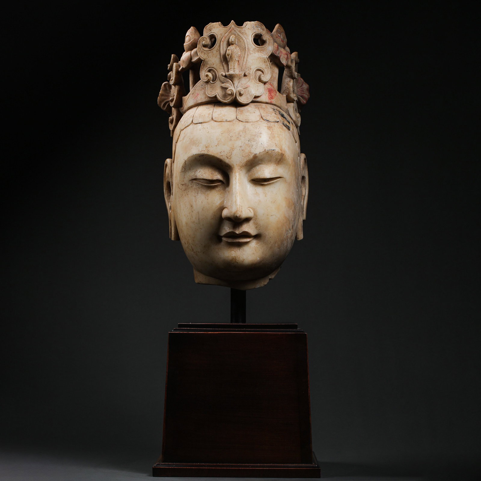 WHITE MARBLE CARVED BUDDHA HEAD, NORTHERN WEI DYNASTY (1 of 9)