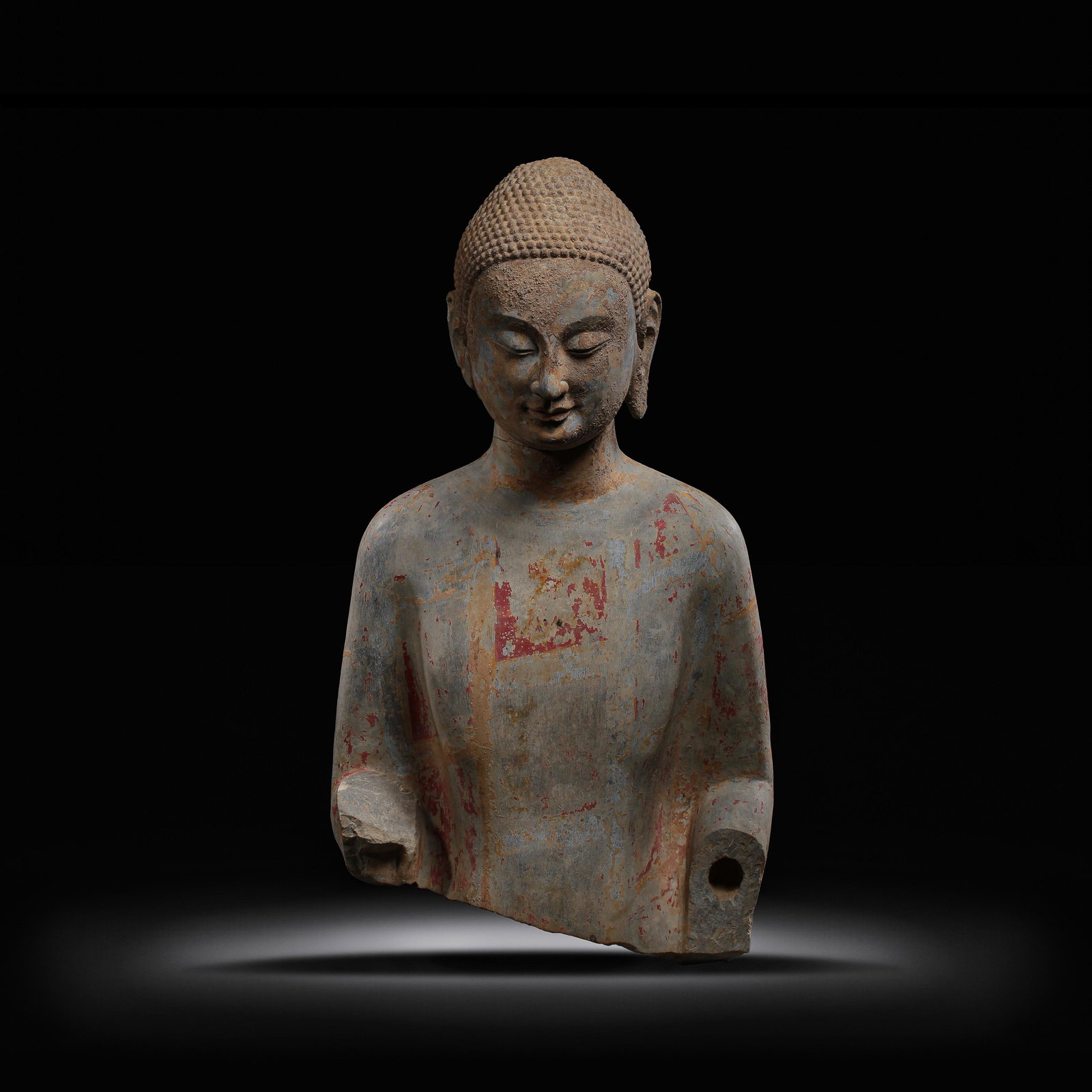 BLUESTONE BUDDHA STATUE, NORTHERN WEI DYNASTY, CHINA (1 of 7)