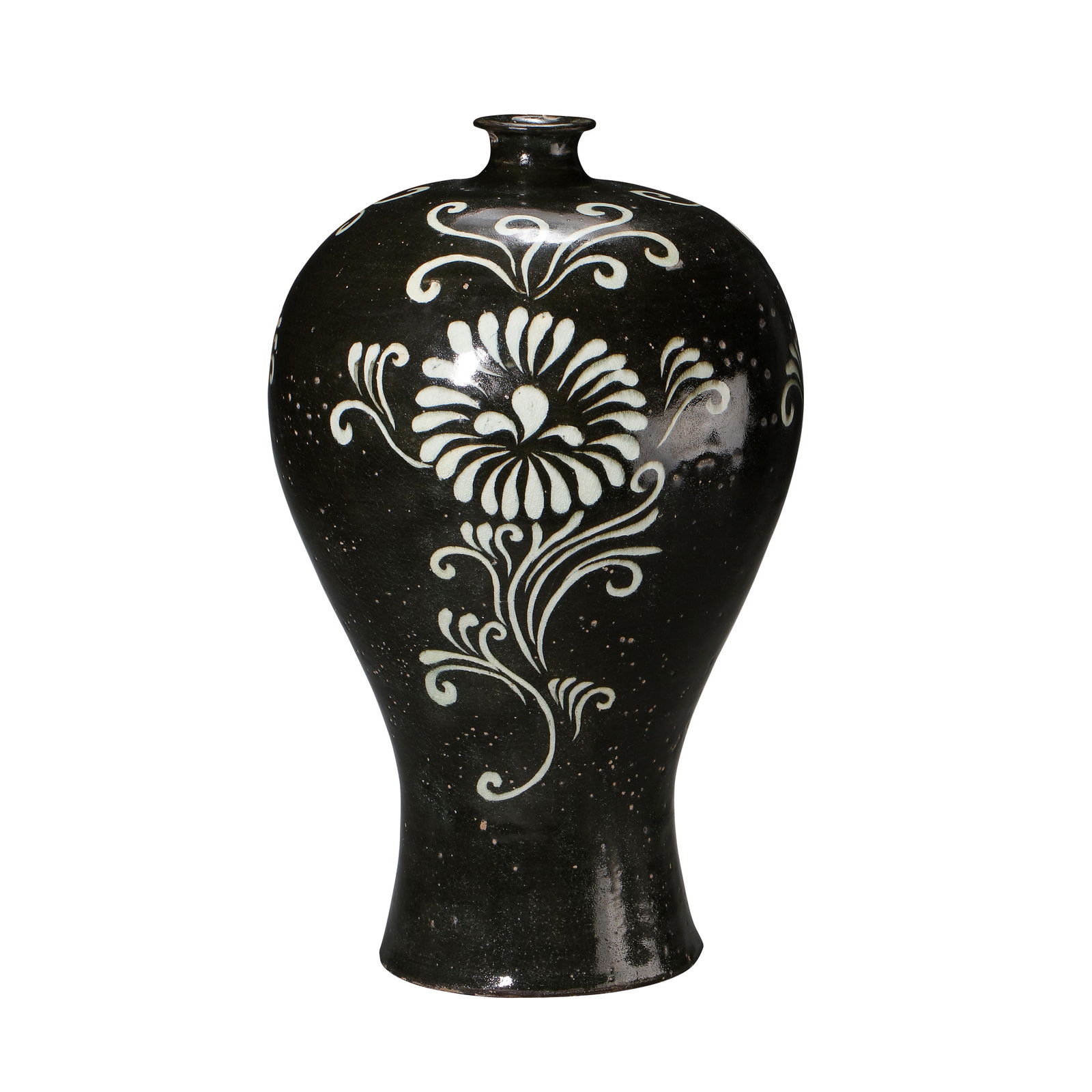 ANCIENT KOREAN BLACK-GLAZED PLUM VASE (1 of 10)