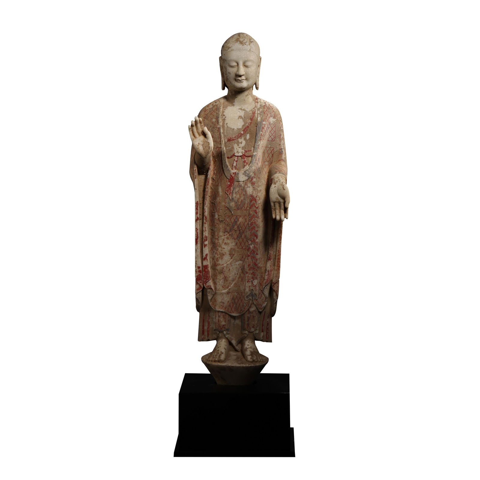 WHITE MARBLE CARVED STANDING STATUE BUDDHA, NORTHERN QI (1 of 10)