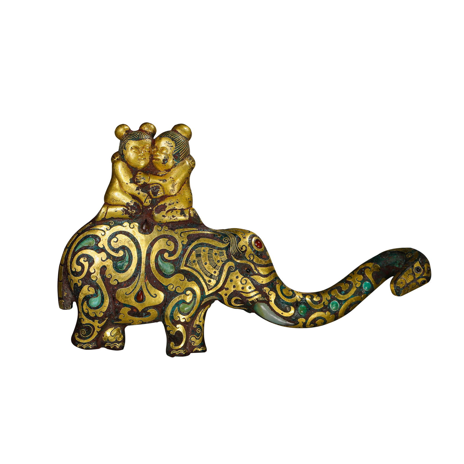 A PAIR OF CHINESE WARRING STATES PERIOD BRONZE BELT (1 of 11)