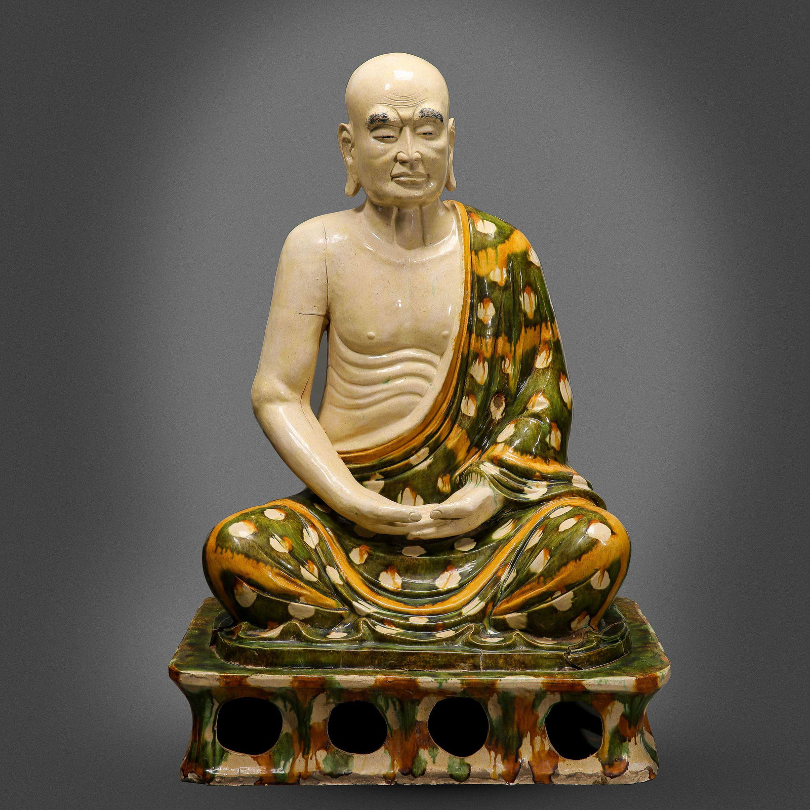 CHINESE LIAO AND JIN DYNASTY, THREE-COLORED ARHAT (1 of 10)