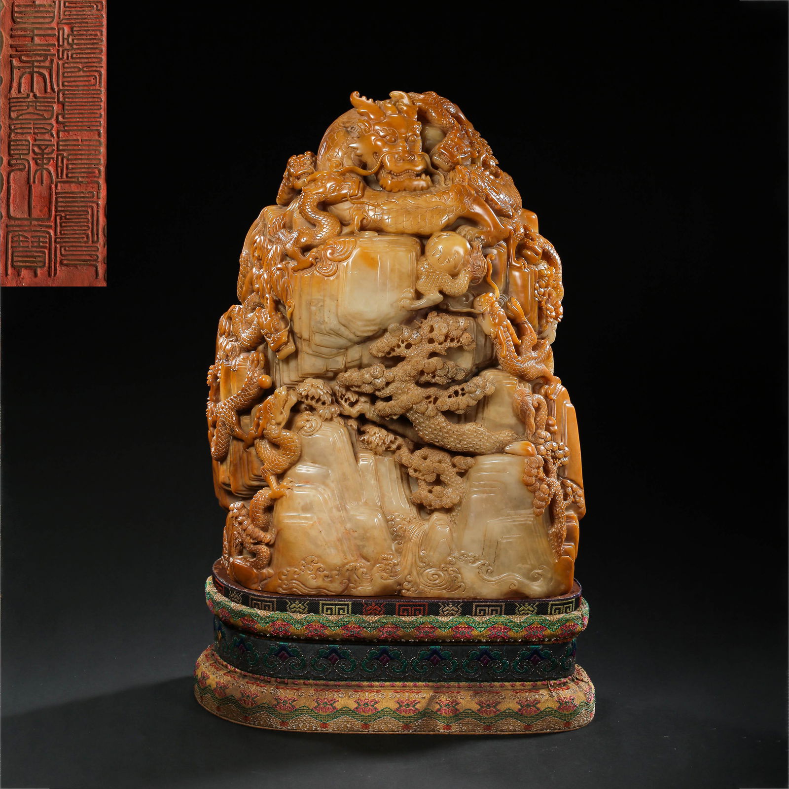 CHINESE QING DYNASTY TIAN HUANG STONE DRAGON SEAL (1 of 13)
