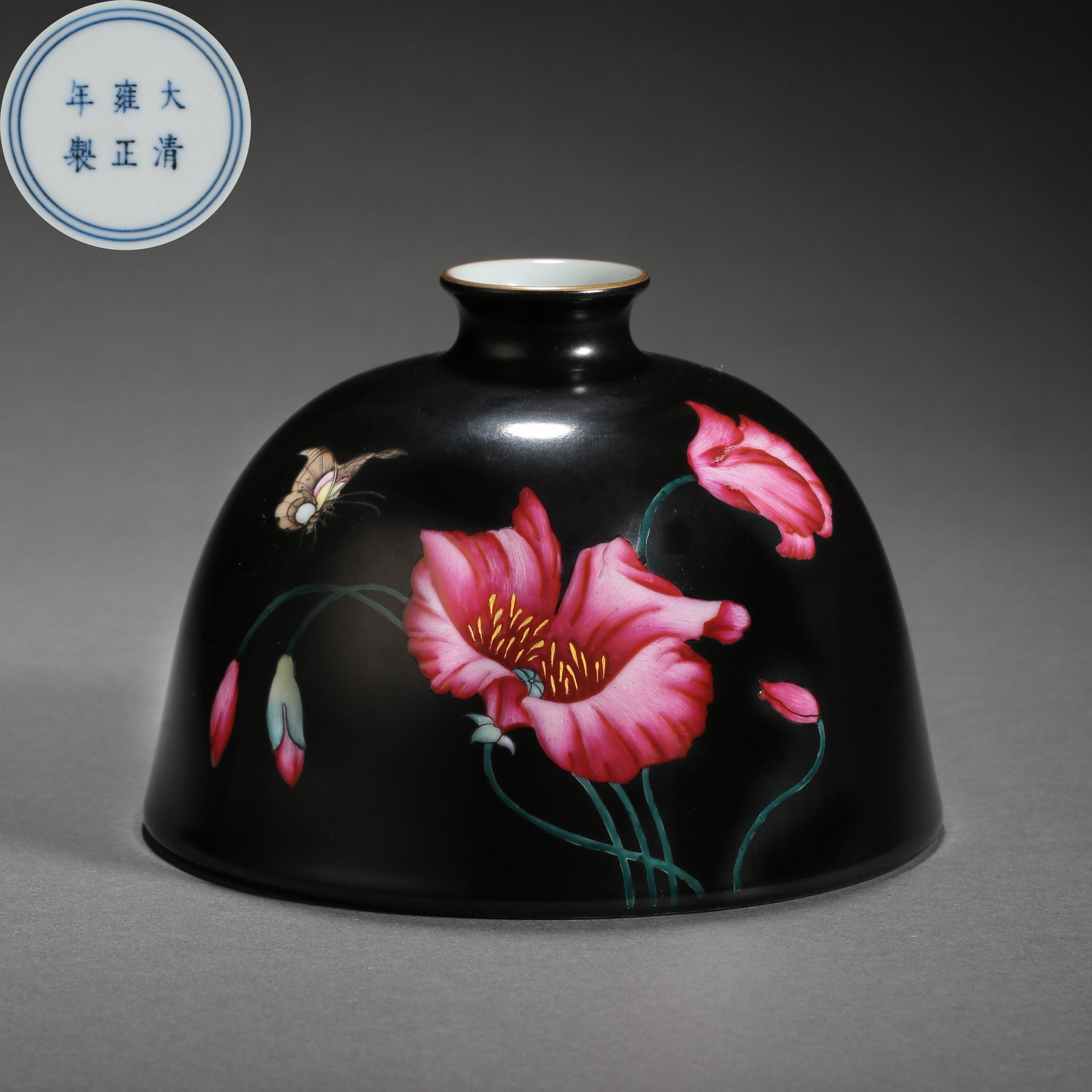 YONGZHENG VASE WITH BLACK BACKGROUND, QING DYNASTY, CHINA, 18TH CENTURY (1 of 9)