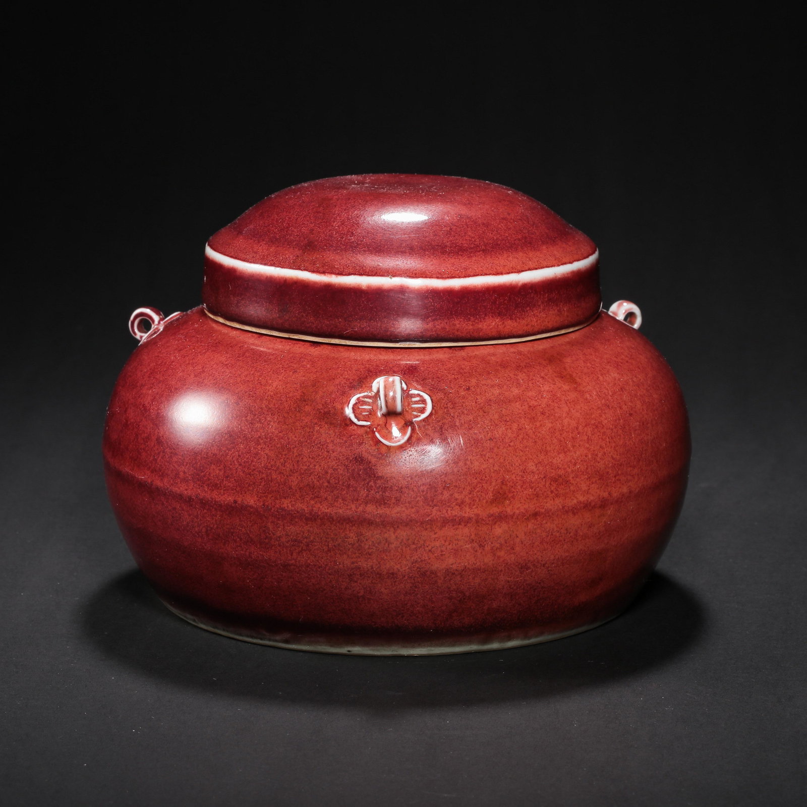 CHINESE MING DYNASTY ZHENGDE RED GLAZE THREE SERIES JAR (1 of 9)