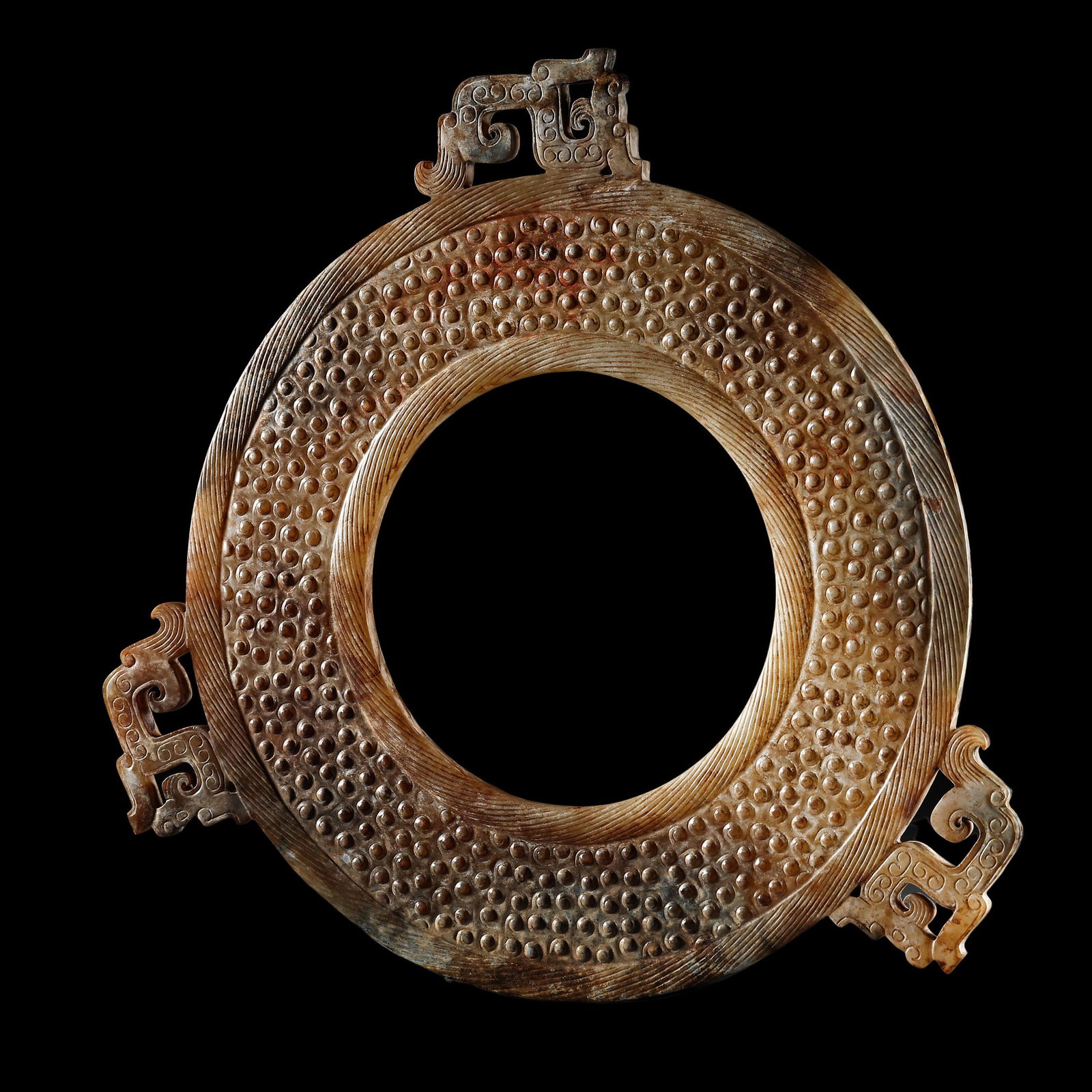CHINESE WARRING STATES PERIOD HETIAN JADE BI, 4TH CENTURIES BC- 2ND CENTURIES BC (1 of 11)