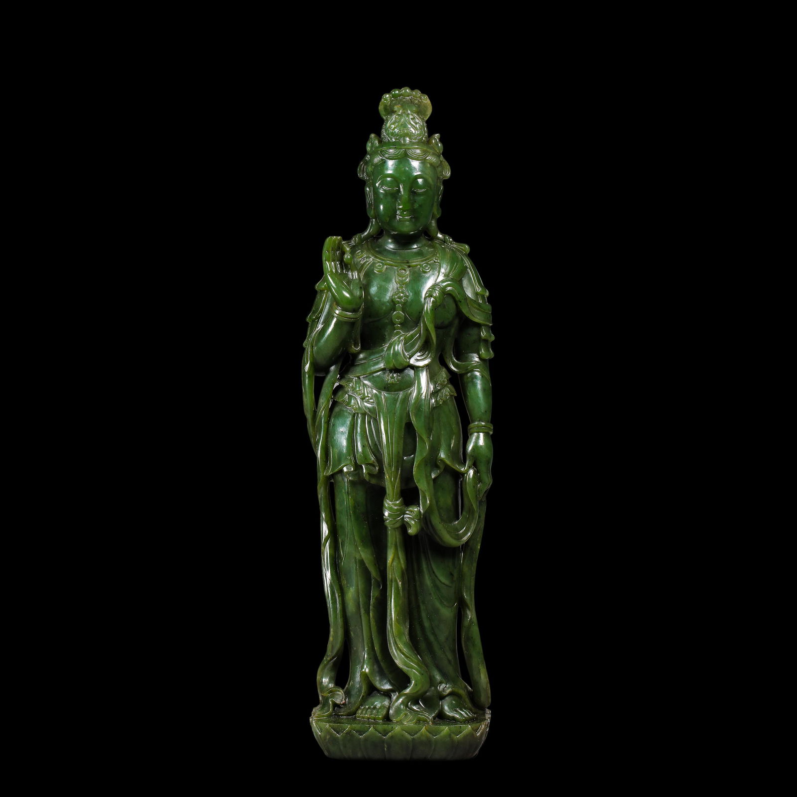18TH CENTURIES QING DYNASTY HETIAN JADE GUANYIN, CHINA (1 of 9)