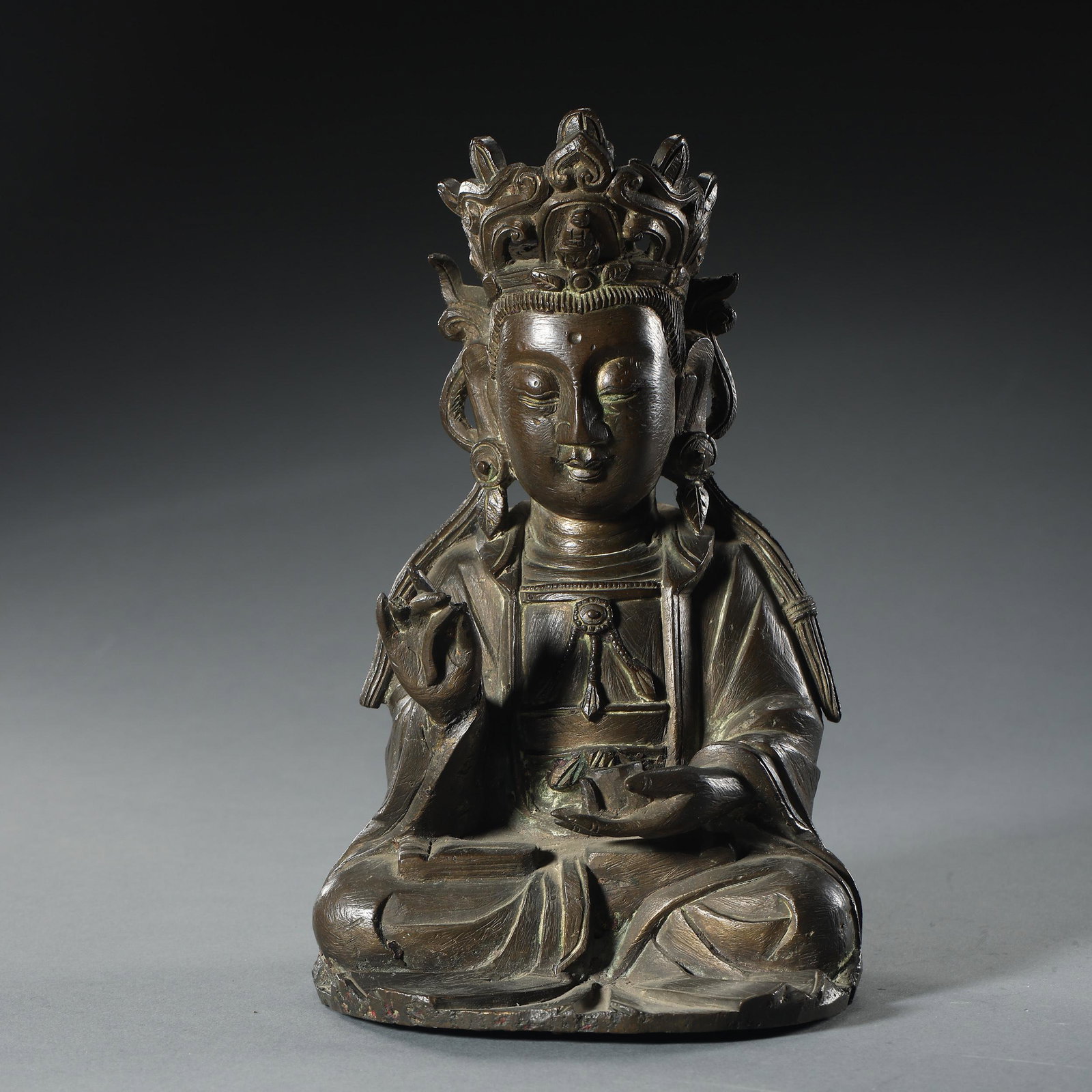 MING DYNASTY, BRONZE BUDDHA STATUE (1 of 8)