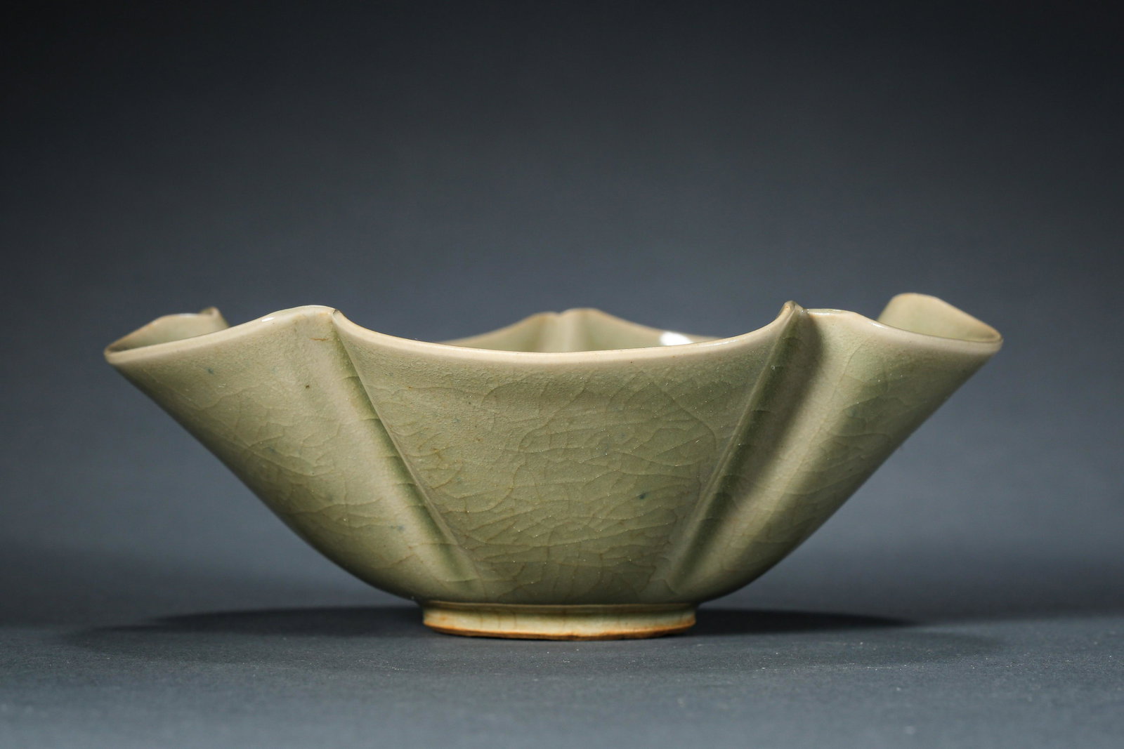 BEFORE MING DYNASTY, YAOZHOU WARE CELADON FLOWER CUP (1 of 10)