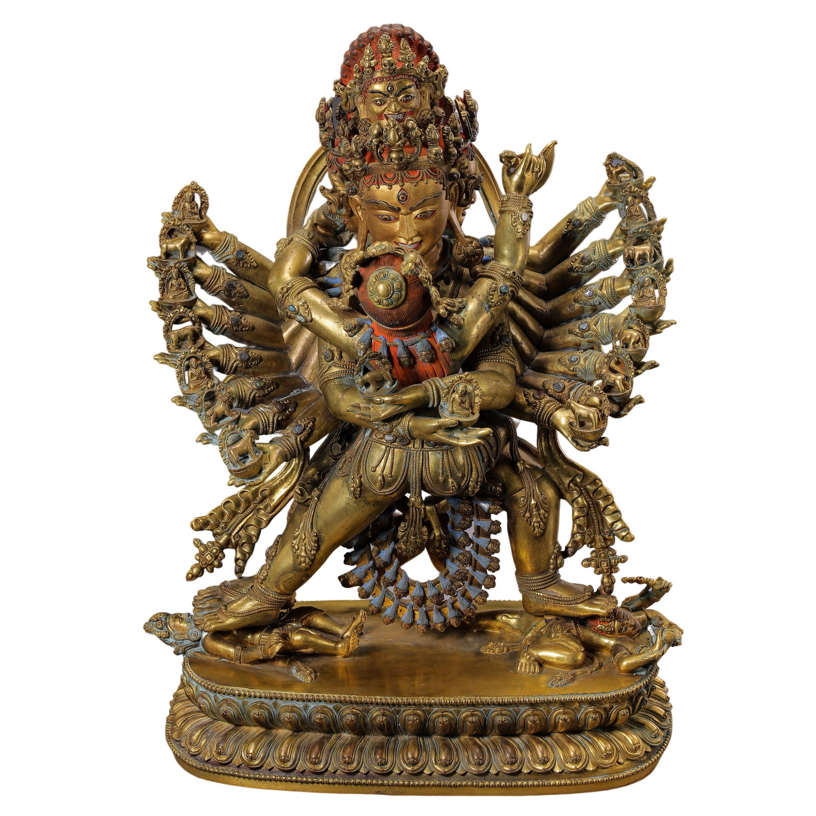 QING DYNASTY GILT BRONZE DIAMOND BUDDHA STANDING STATUE (1 of 14)