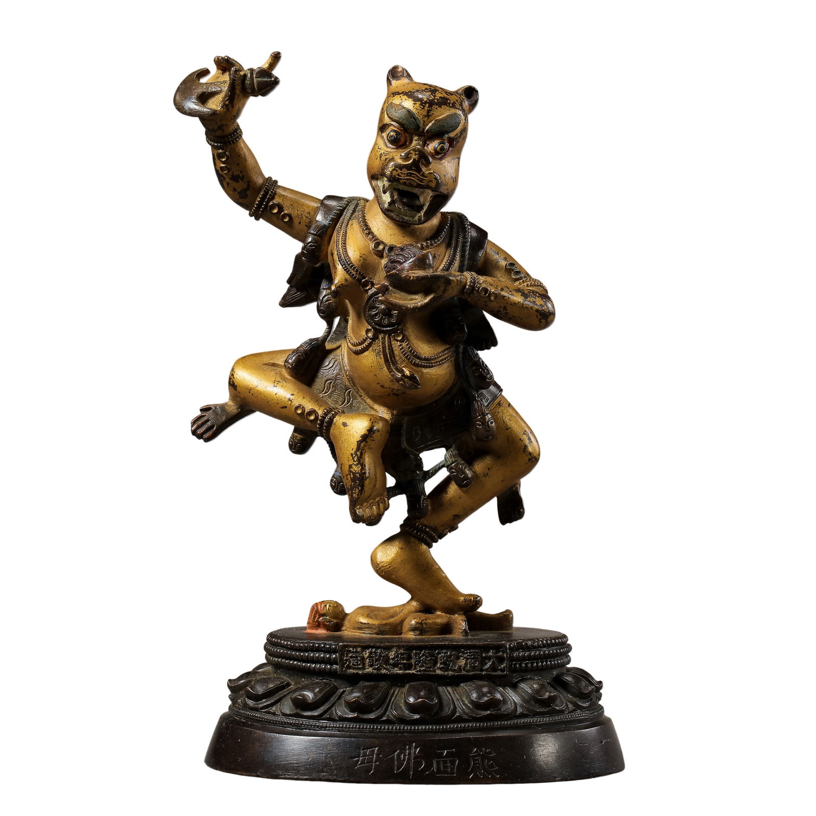 QING DYNASTY QIANLONG PERIOD BRONZE PARTIAL GILT SIX BUDDHA STANDING STATUE (1 of 11)