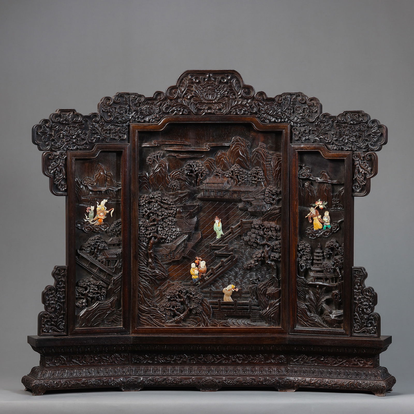 Qing Dynasty imperial red sandalwood Gao Shi screen (1 of 8)