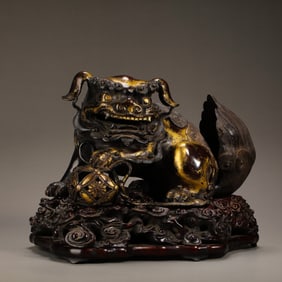 qing dynasty gilt bronze animal incense burner