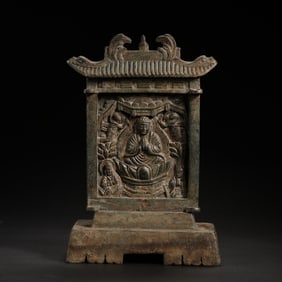 Qing dynasty bronze Buddha niche