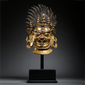 qing dynasty gilt bronze king Kong head