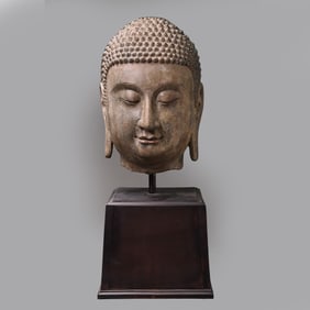 6th century Northern Qi period bluestone Buddha head