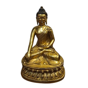 Ming dynasty gilt Bronze Buddha sitting statue