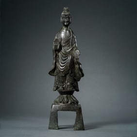 4th-6th century Northern Wei Dynasty bronze Buddha standing statue