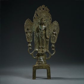 4th-6th century Northern Wei Dynasty bronze Buddha standing statue