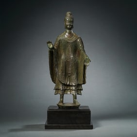4th-6th century Northern Wei Dynasty bronze Buddha standing statue