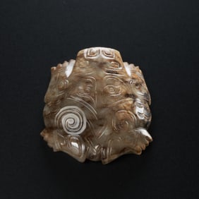 1st to 3rd century jade lying beast, Han Dynasty