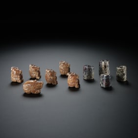From the 1st century to the 3rd century, a group of jade small pieces, Han Dynasty