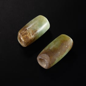 a pair of Hongshan culture jade pearls