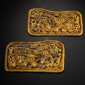 1st to 3rd century Han Dynasty Ordos culture pure gold ribbons