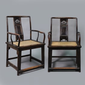 a group of Qing dynasty Huanghua pear wooden chairs