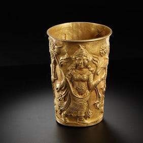 3th-6th century ancient Persian culture pure gold cup
