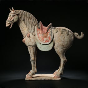 1st - 3rd century Han Dynasty pottery painted horse