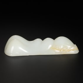Qing dynasty Hotan white jade pen holder