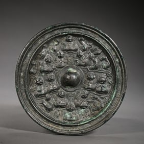 3rd century to 6th century bronze xianren mirror, Six Dynasties