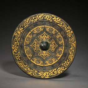 1st to the 3rd century bronze mirrors inlaid with gold, Han Dynasty