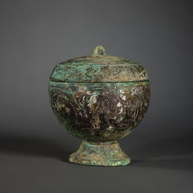 5th century BC - 3rd century BC Warring States period gold and silver lid jar