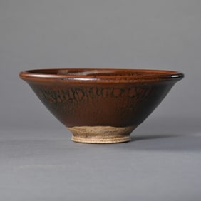 10th to 12th century Northern Song Dynasty Cizhou ware rust flower partridge spot glaze hat cup