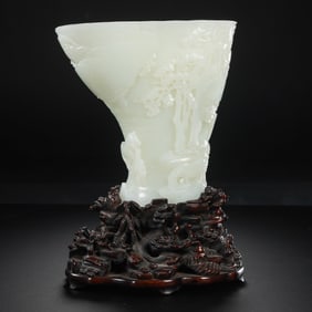 qing dynasty he tian white jade cup