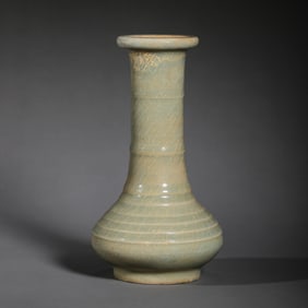 12th-13th century long quan ware celadon-glazed flask, Southern Song Dynasty