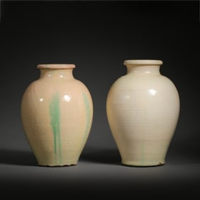 A pair of celadon jars, Sui Dynasty, 6th-7th century