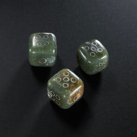 A set of jade dice, Han Dynasty, 1st to 3rd century