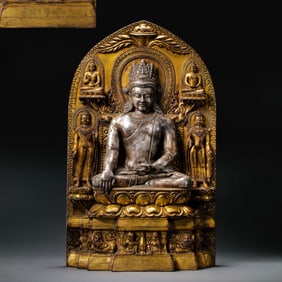 qing dynasty Qianlong period gilt bronze seated Buddha statue