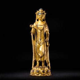 15th century Ming Dynasty gilt bronze Buddha statue