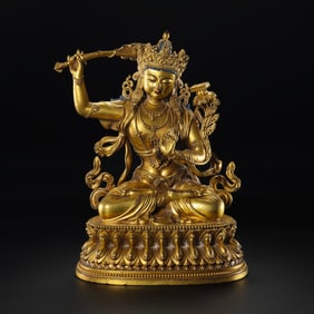 15th century Ming Dynasty gilt bronze seated Buddha statue